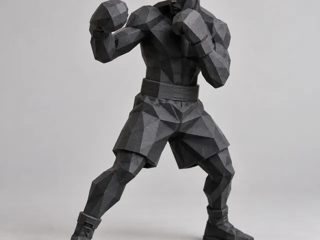 Low Poly Boxer Figurine - Faceted Fighter Statue