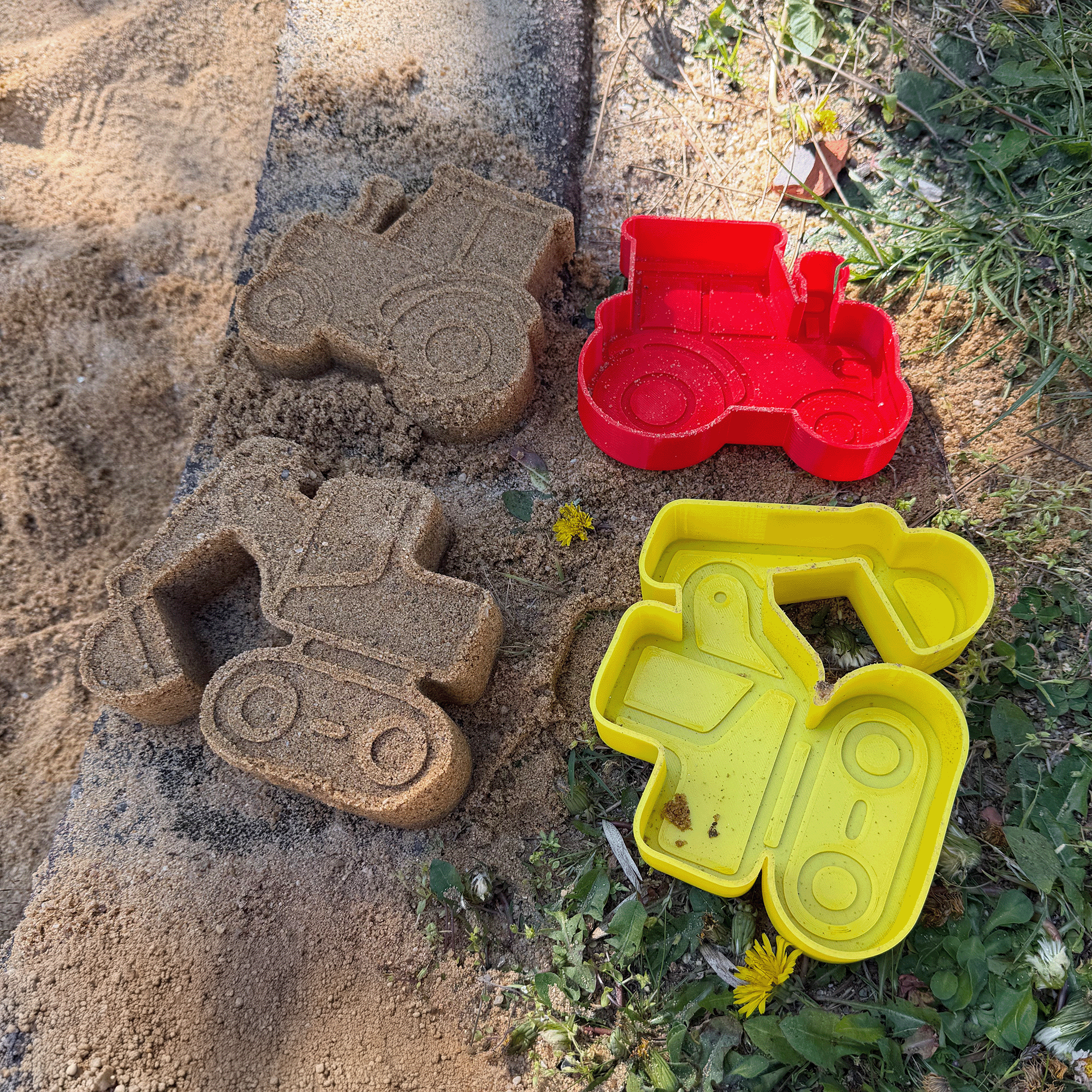Kids Sand Molds Tractor & Excavator Set