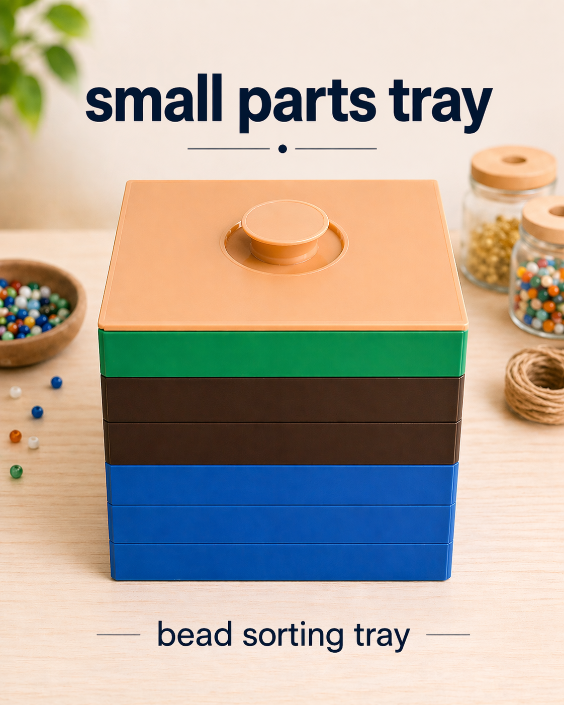 Stackable Small Parts Tray / Bead Sorting Box with Lid