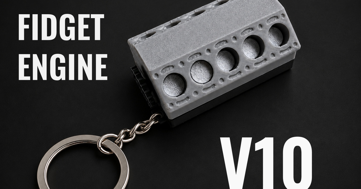 Fidget engine keychain - V10 by Artemix | Download free STL model ...