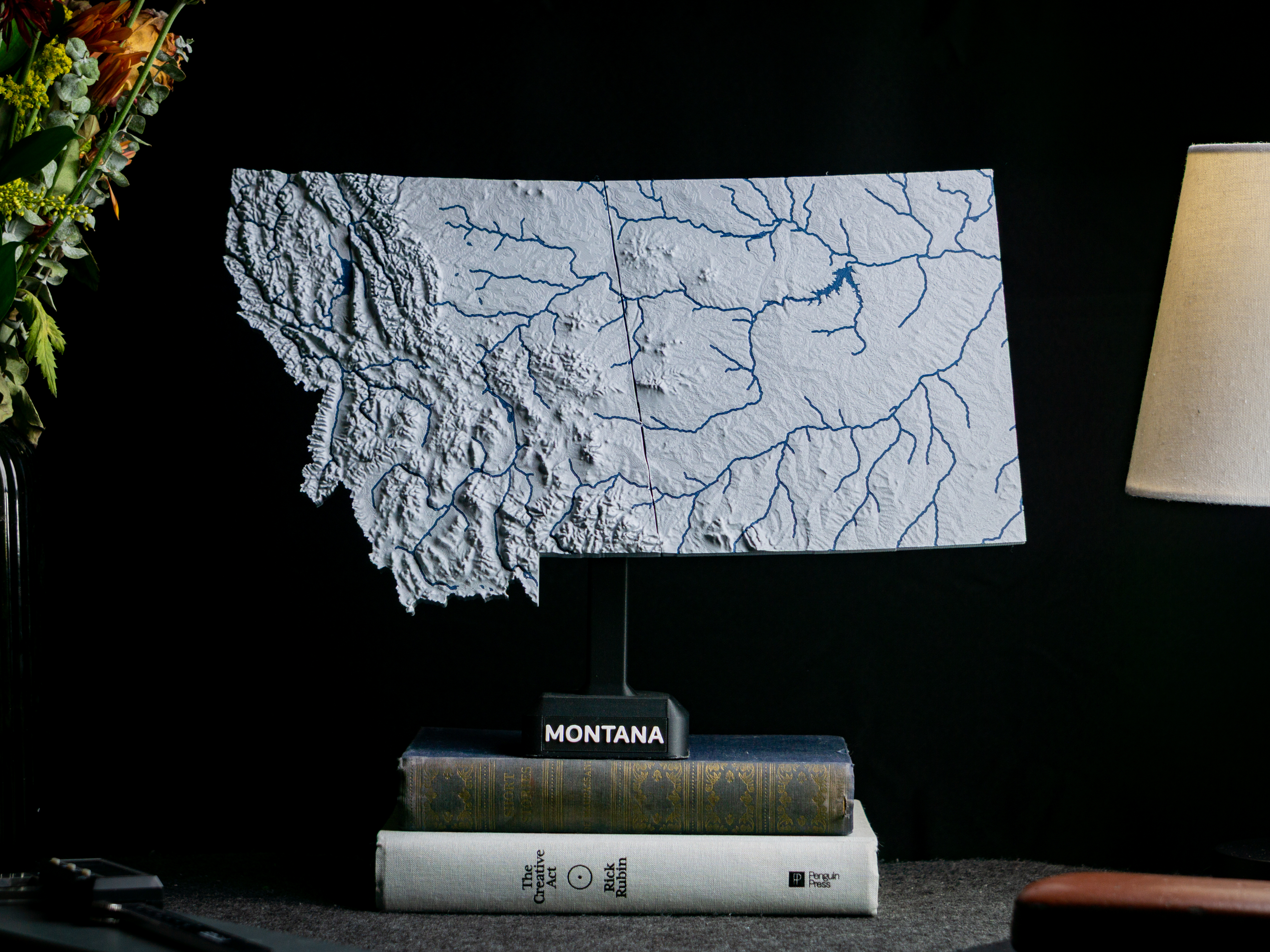 Montana, USA (MT) Topographic Map with Rivers