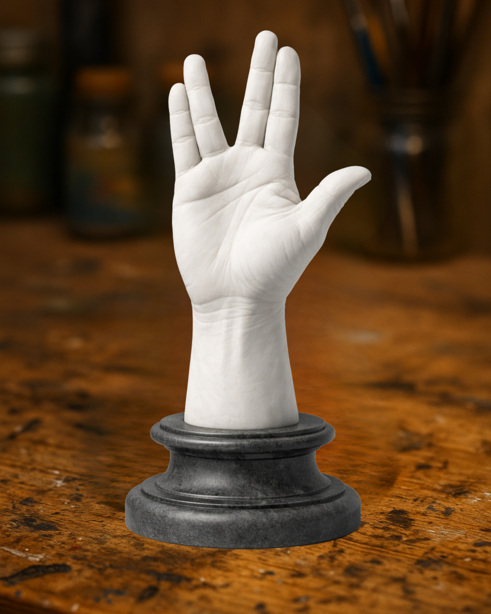 Vulcan Salute Hand Sculpture — Star Trek Inspired Statue