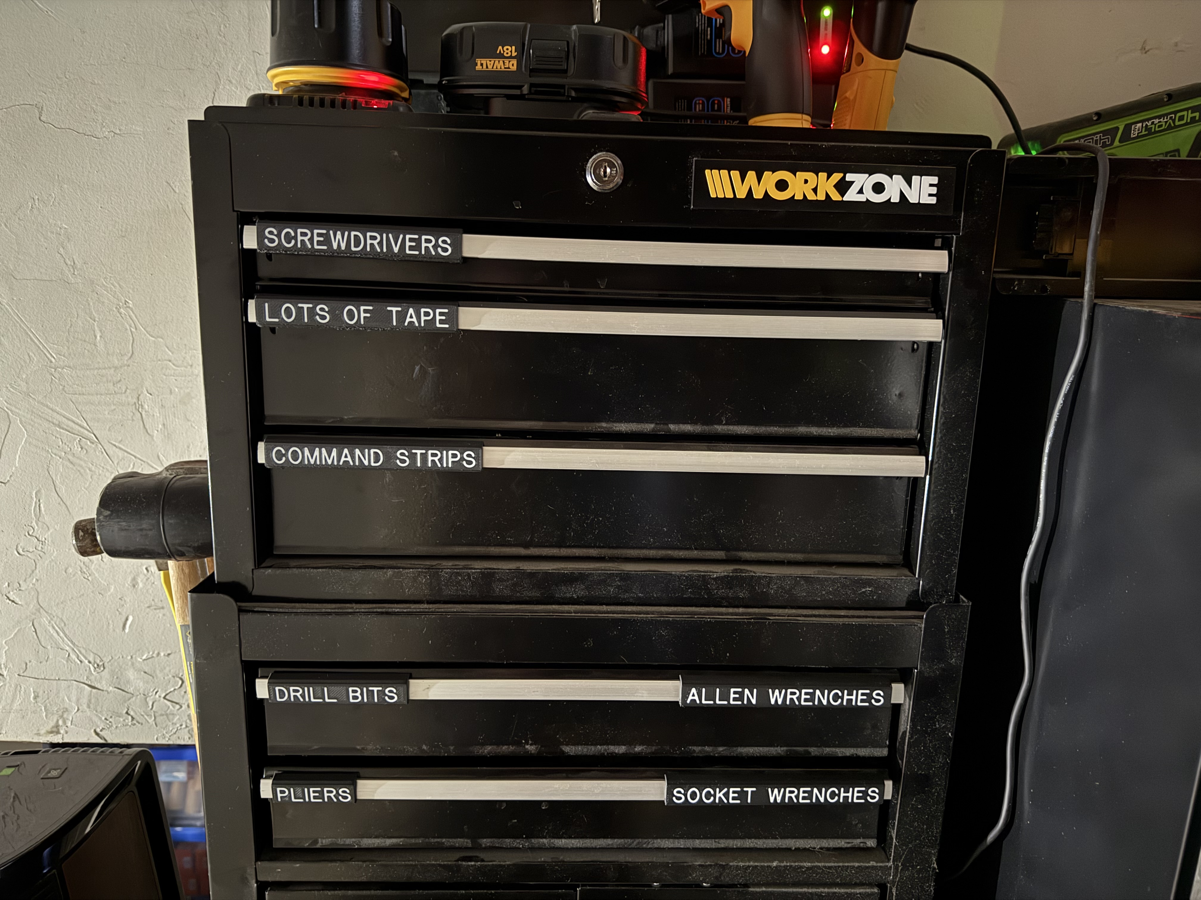 Drawer Labels for WORKZONE / ALDI / Probably Other Brands' Toolchest with Rolling Cabinet - Customizeable