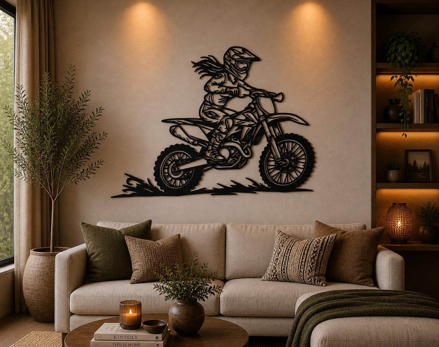 Motocross Rider Action 2D Wall Art