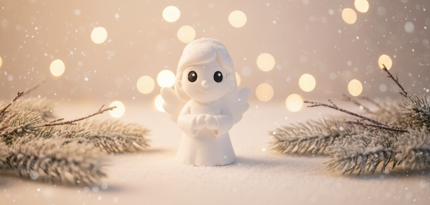 Smiling Angel with Clasped Hands Christmas Figure