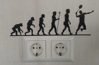 WallArt Badminton Evolution