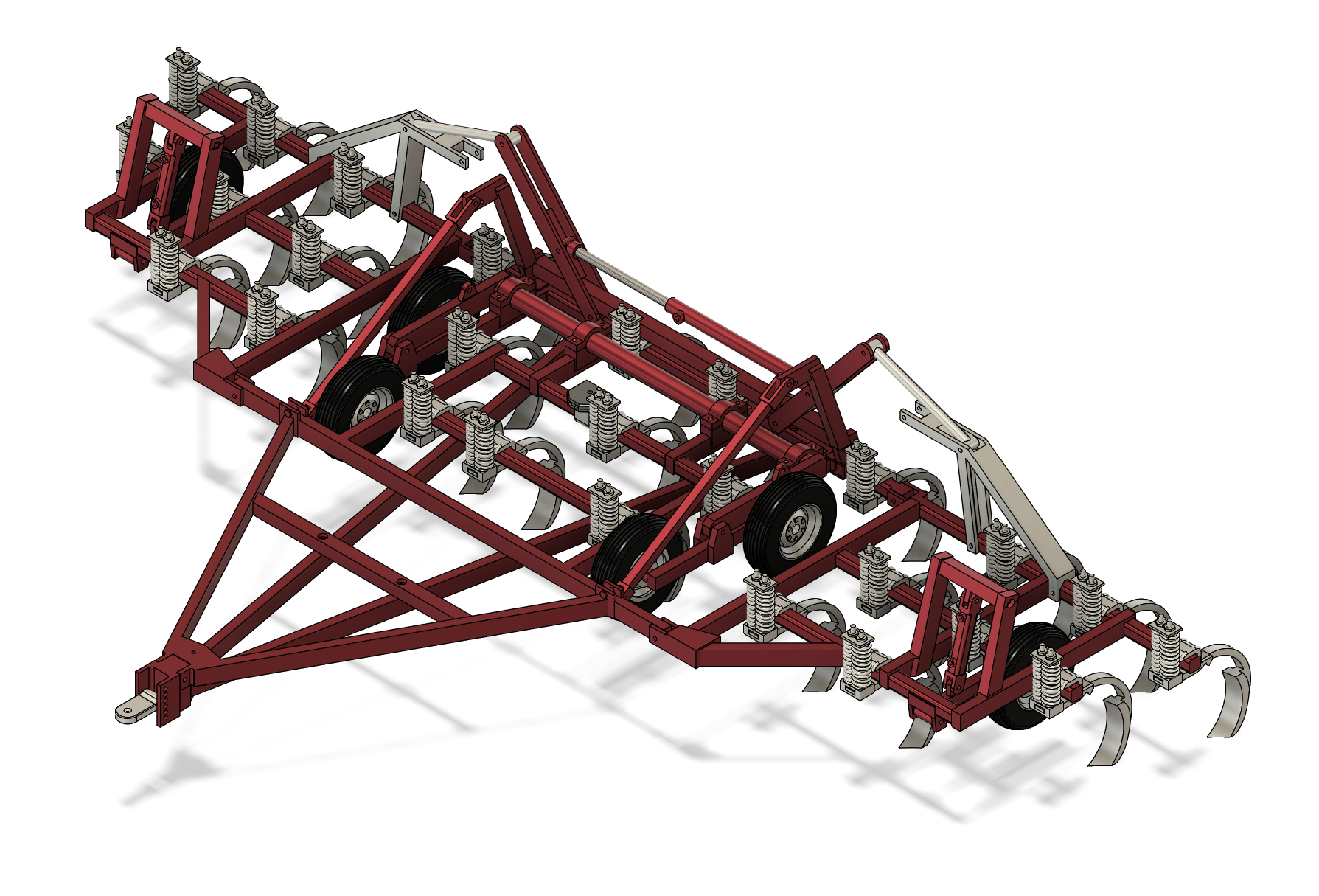 Winged Chisel Plow - 26 Shank 30ft - 1:16th Scale