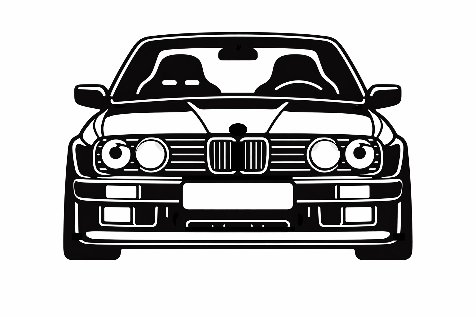 BMW E30 Front – 3D Printed Wall Art | Classic BMW STL Model