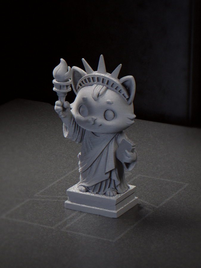 Cat Liberty Statue Animal Figurine 3D Printable