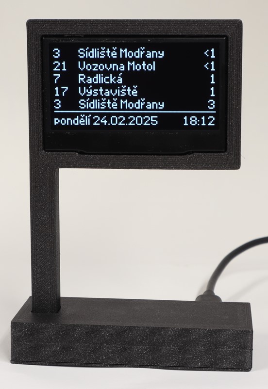 Miniature bus stop OLED display