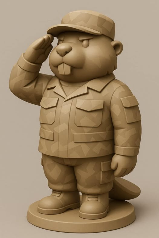 Saluting Beaver Figure