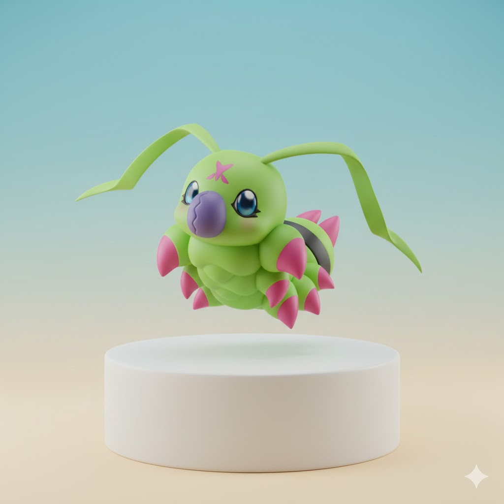 Wormmon Digimon Creature Model