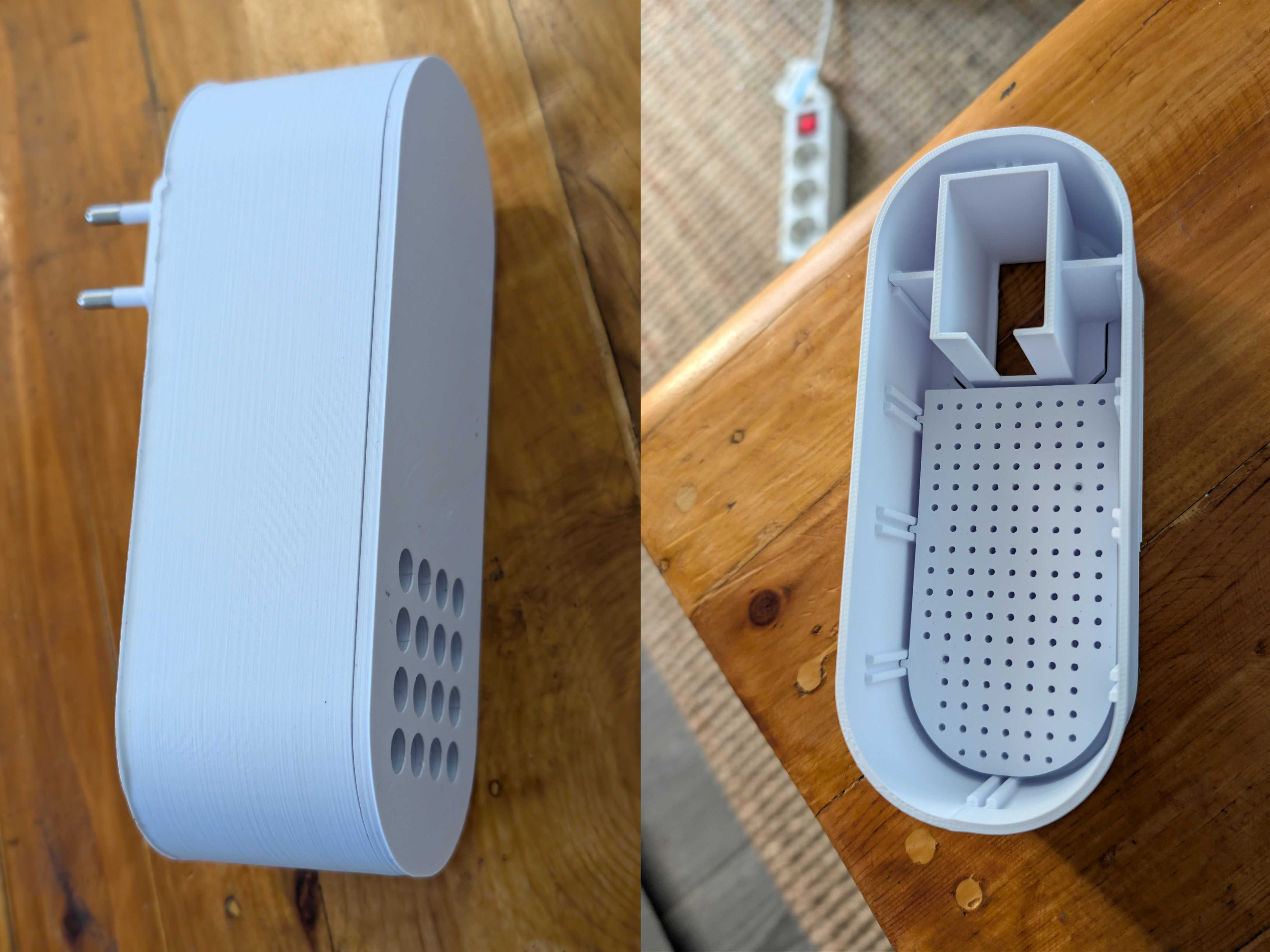 Modular IoT Wall-Plug (EU+USA) Case | Universal Mounting for ESP32 & Pi Zero and sensors