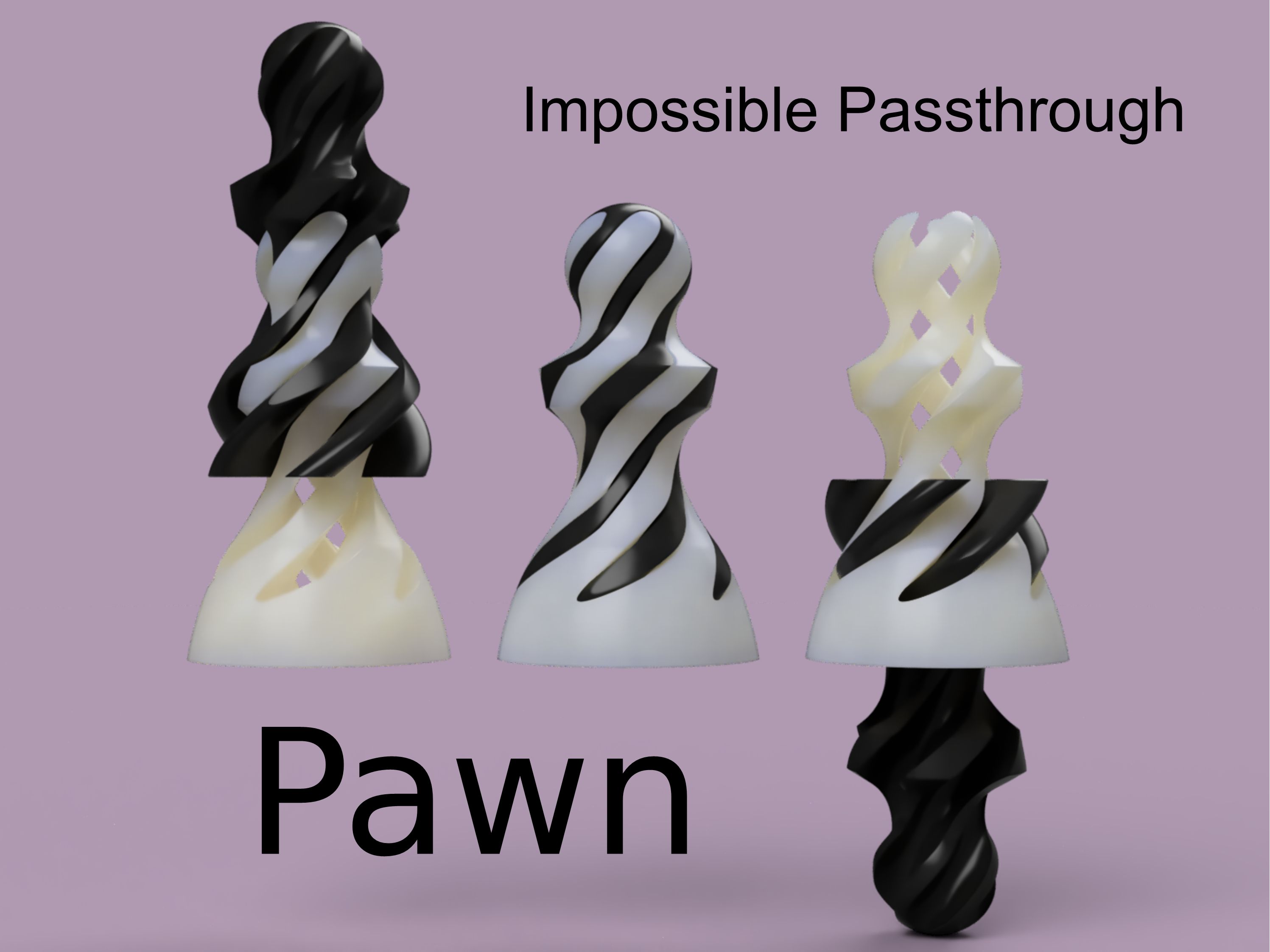 Impossible Passthrough Pawn Chess Piece