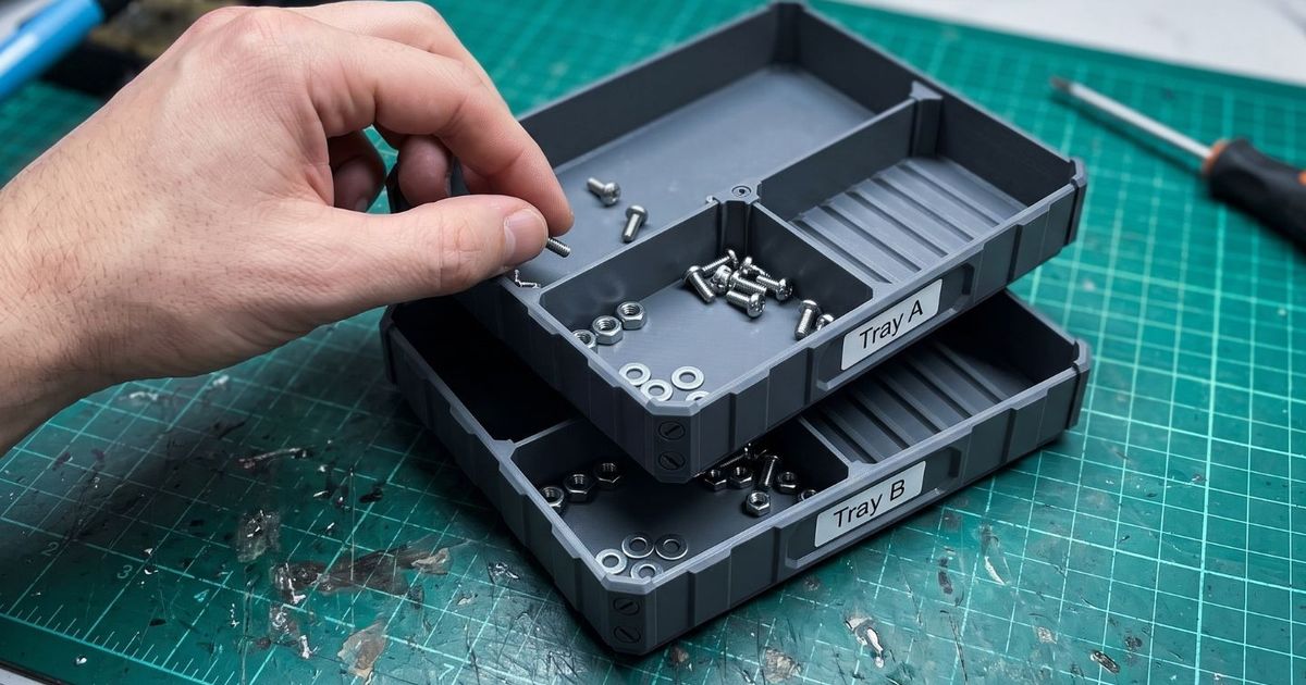 Rugged (looking) Stackable Tray by Concentric | Download free STL model ...