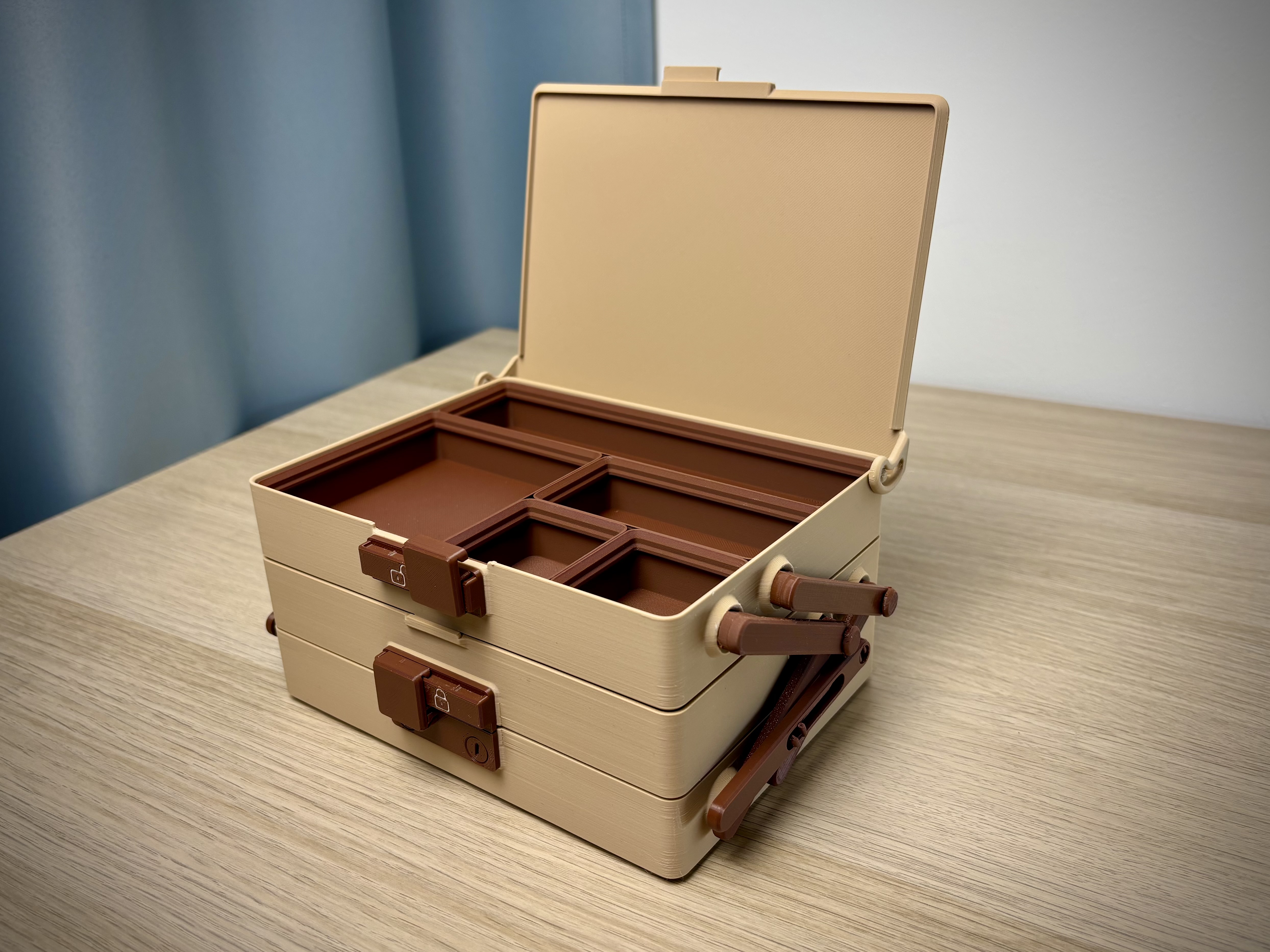 Tilt Box Organizer | Gridfinity 4x3 | Slide Lock
