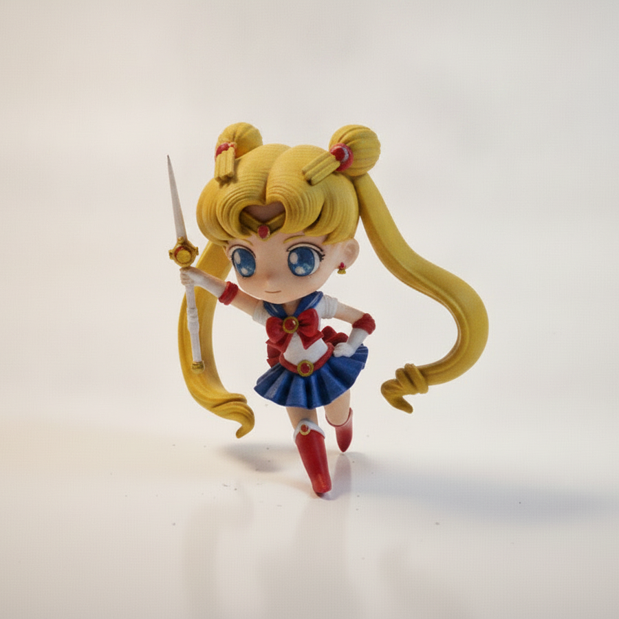 Chibi Sailor Moon Transformation Pose Figurine 3D Printable