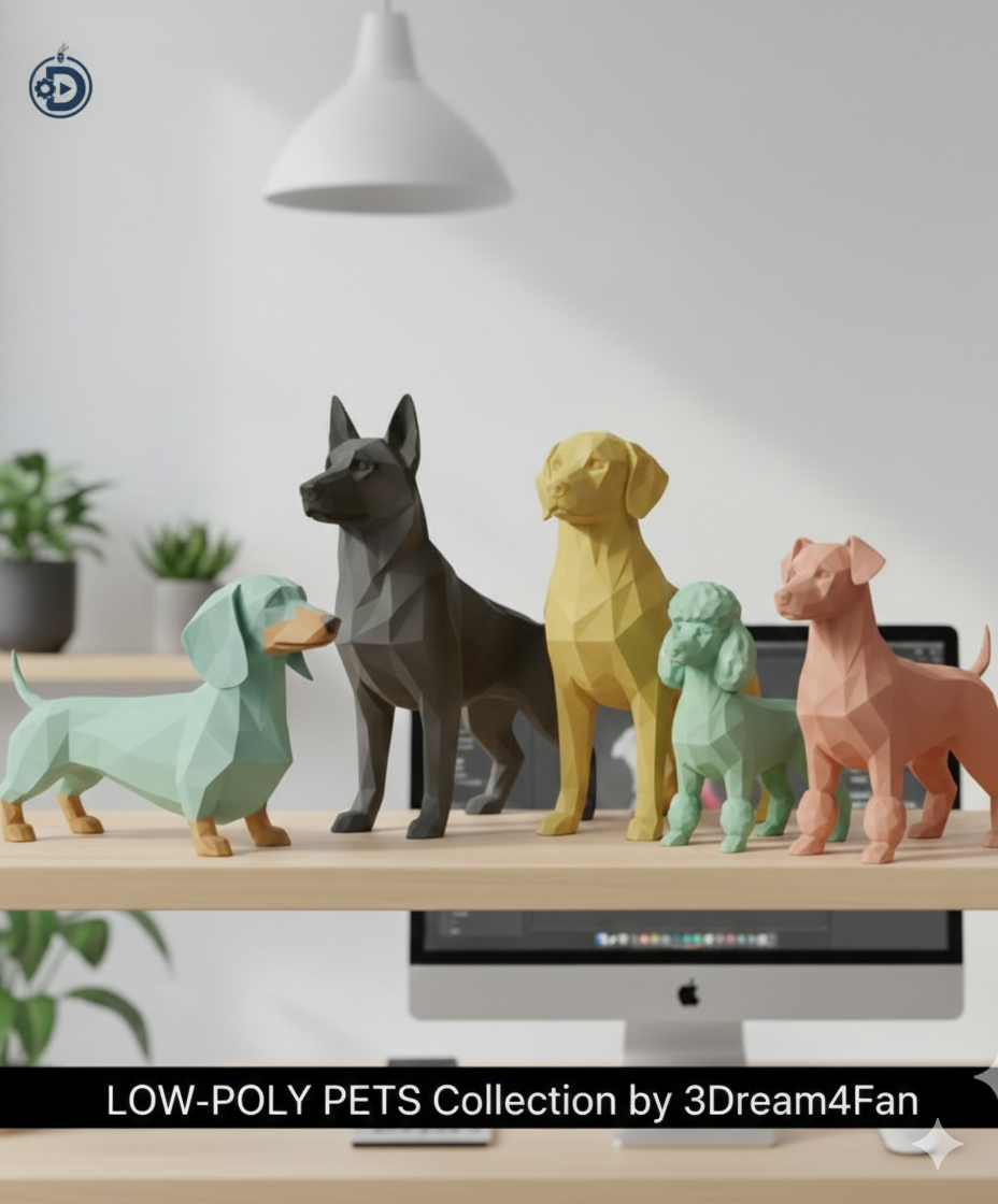 Low-Poly Pets Collection: The Ultimate Minimalist Breed Series