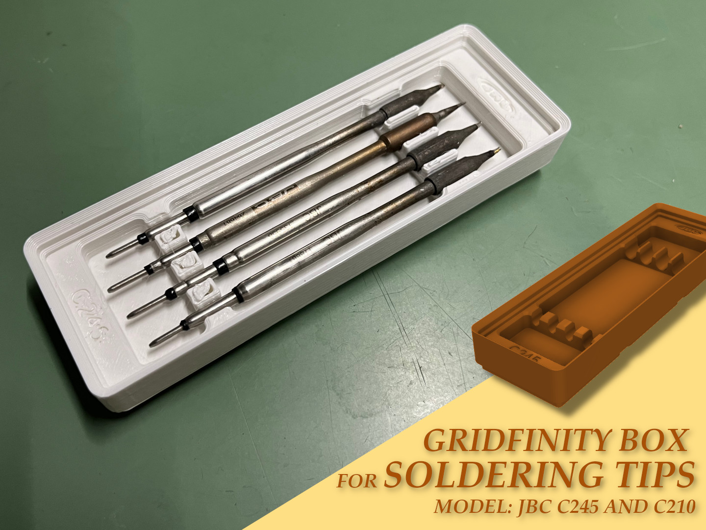 Gritfinity box for JBC Soldering Tip C245 and C210