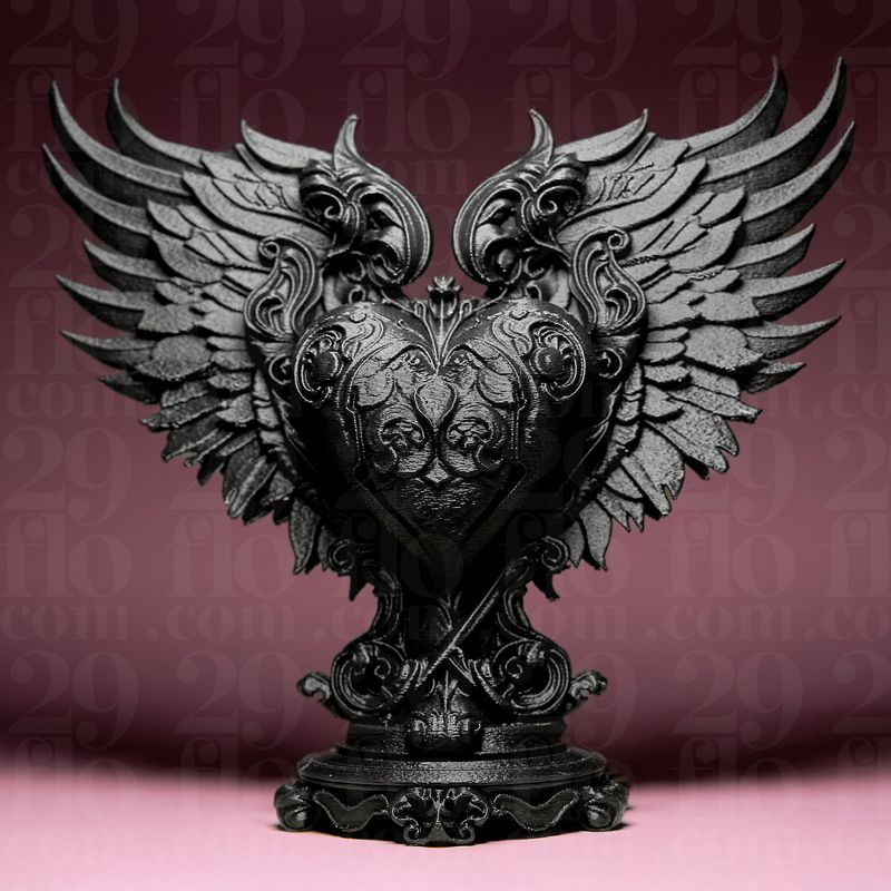 Baroque Winged Heart by 29flo | Download free STL model | Printables.com