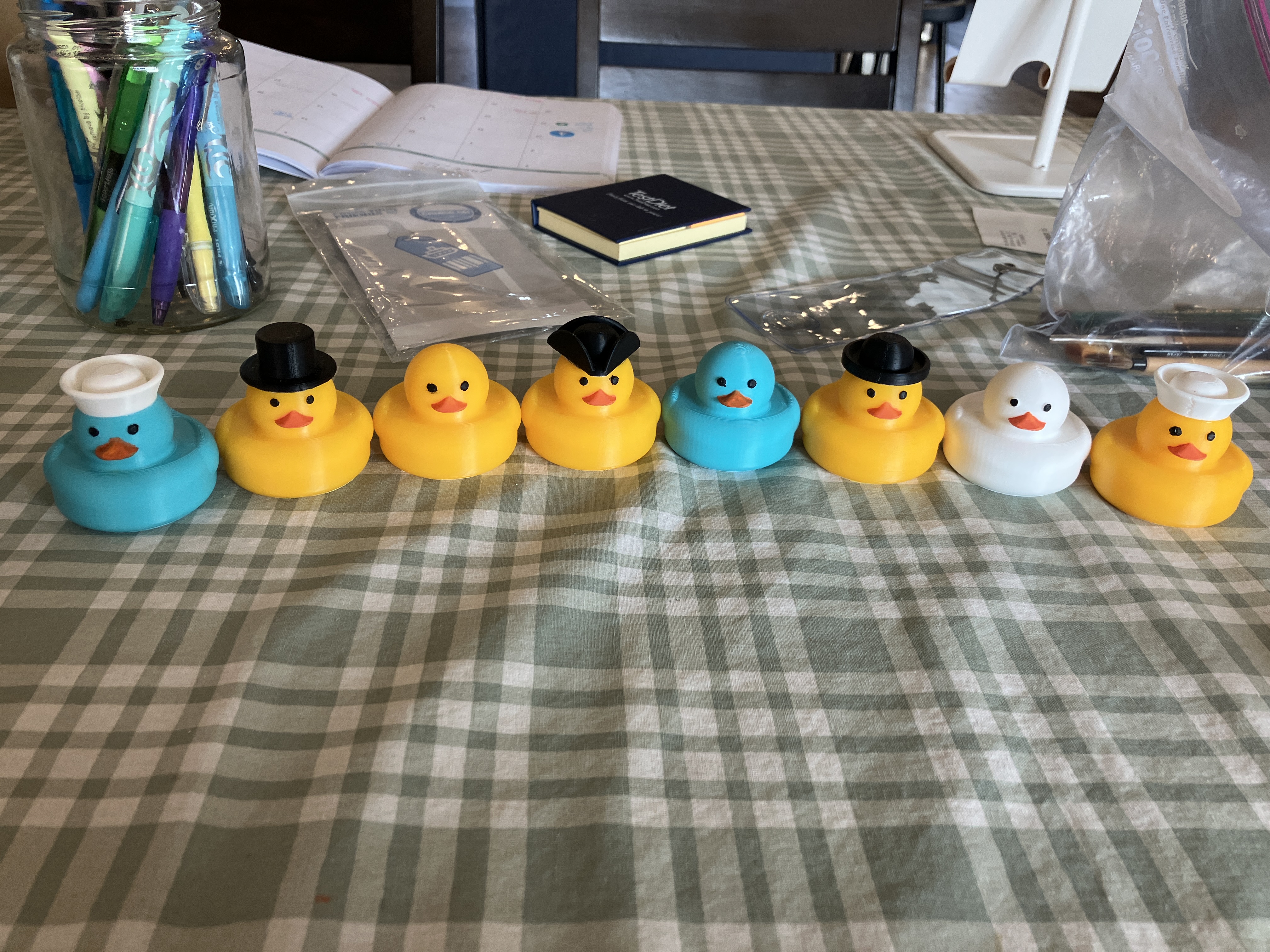 Rubber Ducky with Hats and Jeep Plaque