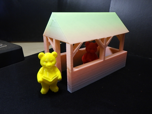A teddy bear reading room/play room scaled for reading teddy bear Fitzgerald.