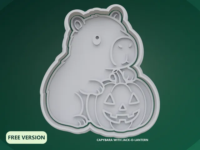 Spooky Capybara Cookie Cutter STL – 3D Print Biscuit Mold Set