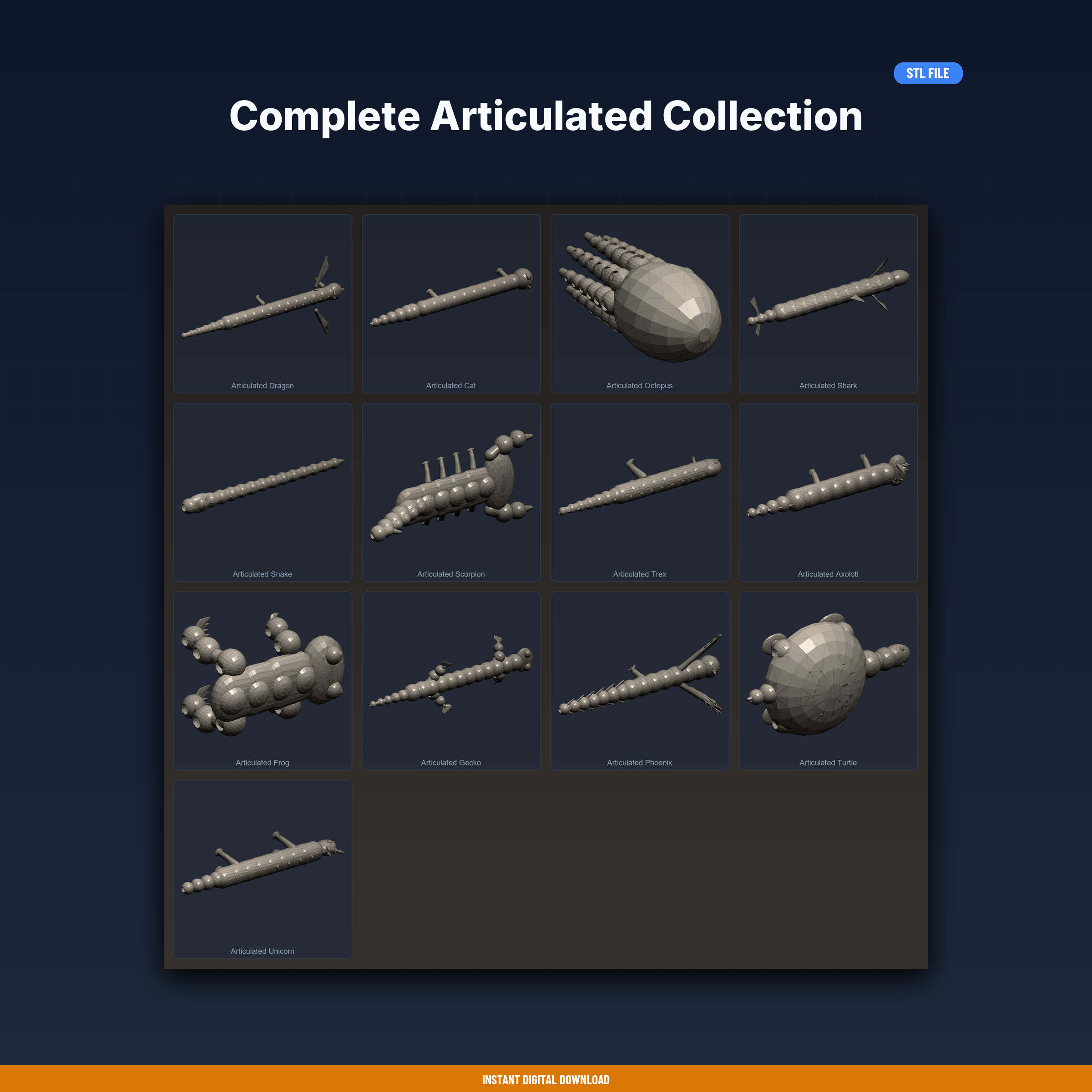 Complete Articulated Collection - 13-Model STL Bundle