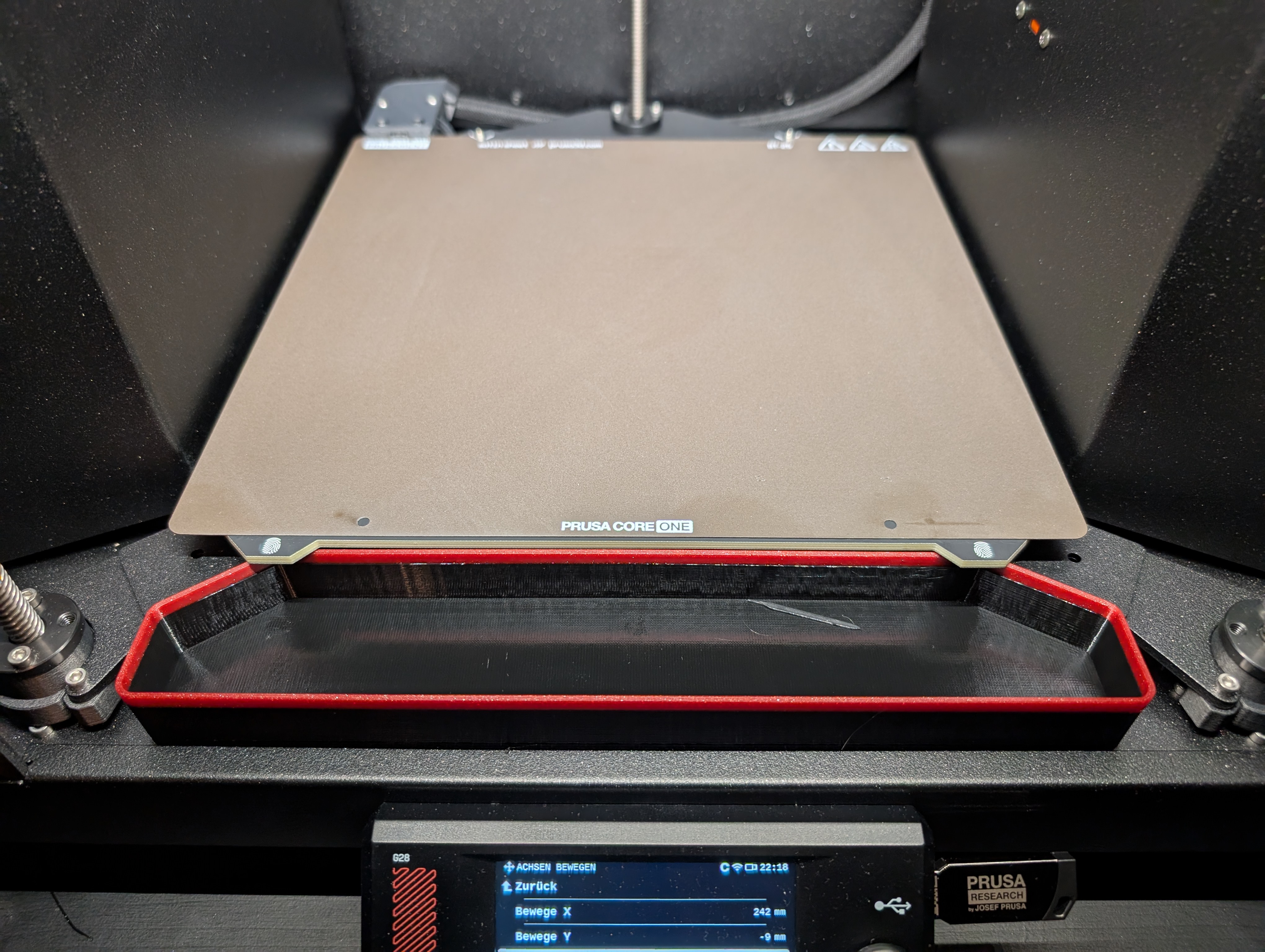 Prusa Core One - purge bin with magnet - no Glue