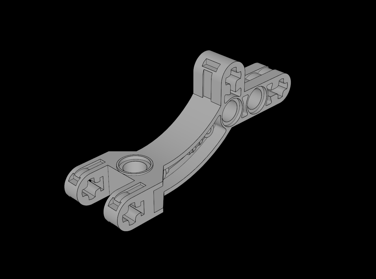 Lego Compatible (44136.dat) Constraction Block  2 x  7 x  3 Curved with Forked Axle Hole