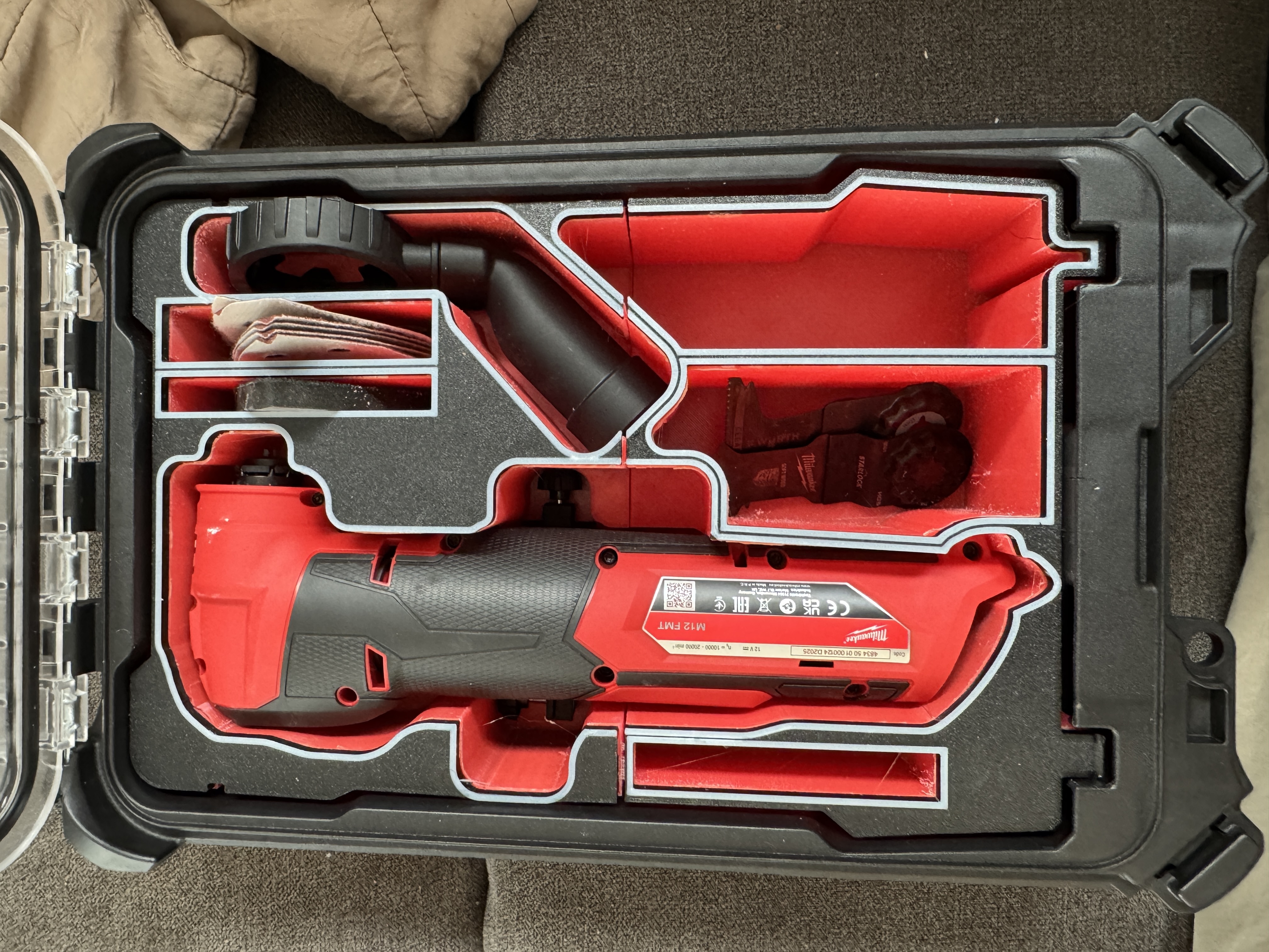 Packout insert for Milwaukee multitool m12 FMT