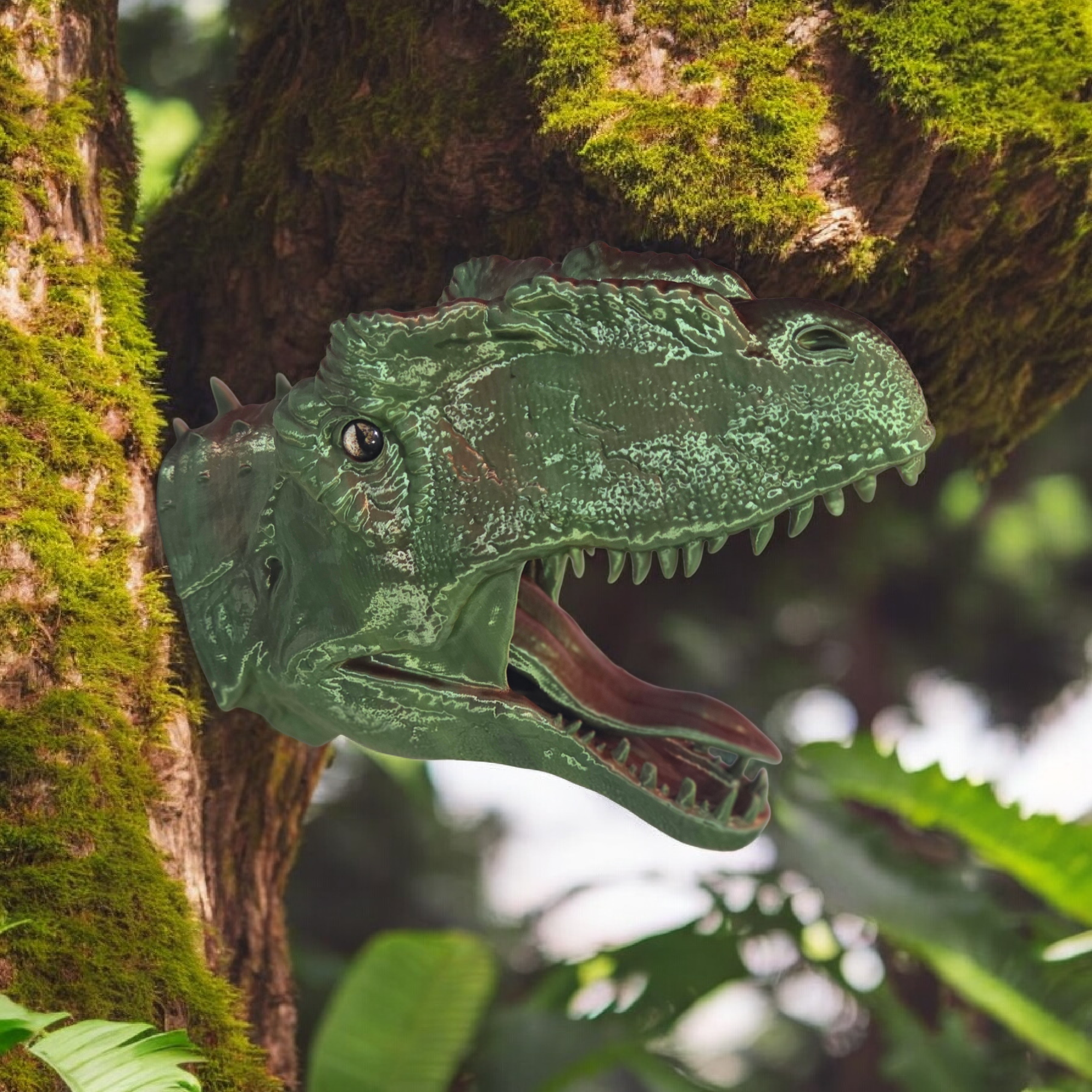 Allosaurus Dinosaur head - glass eye compatible