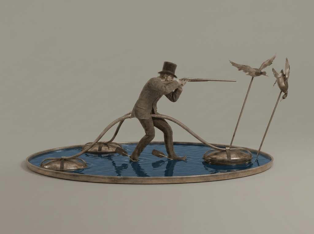 Victorian Art - Inventions - Aquatic Velocipede Hunting Device