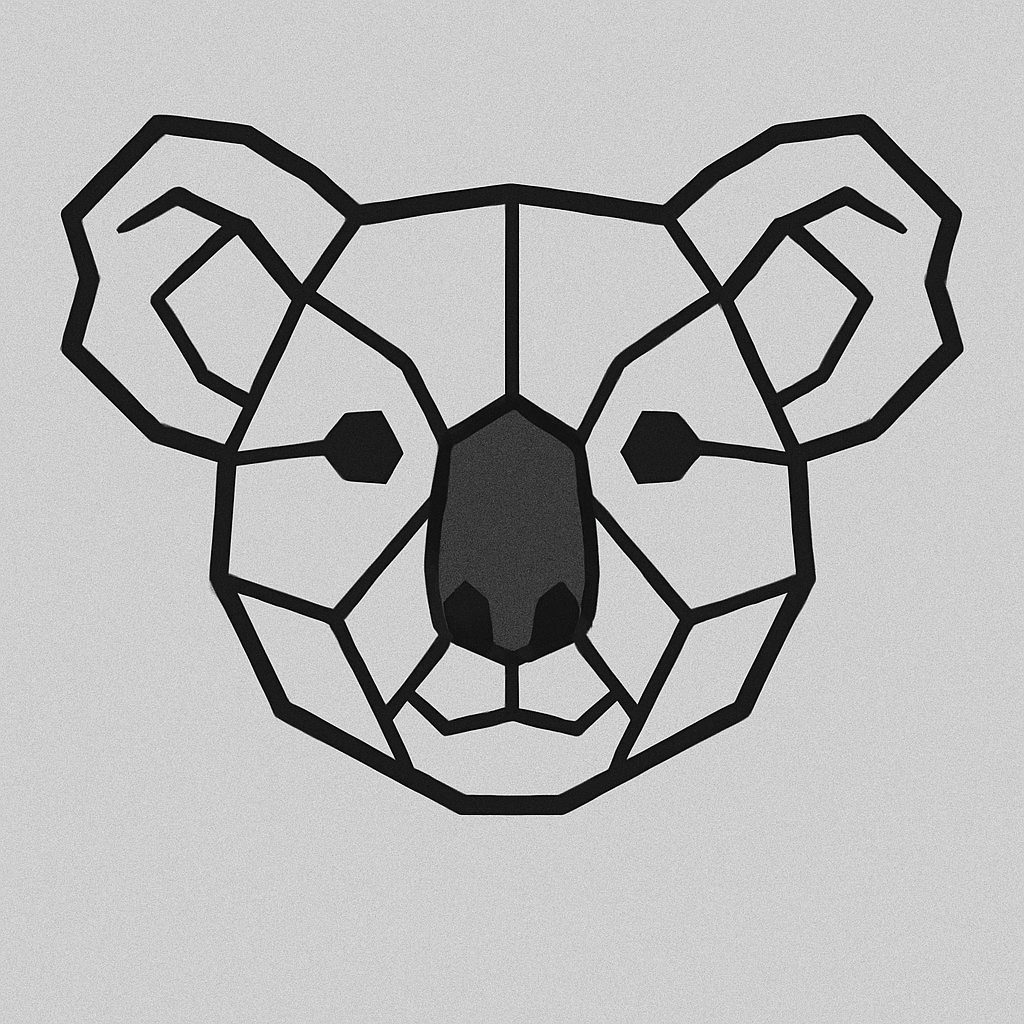 Koala Head - Minimalist geometric illustration