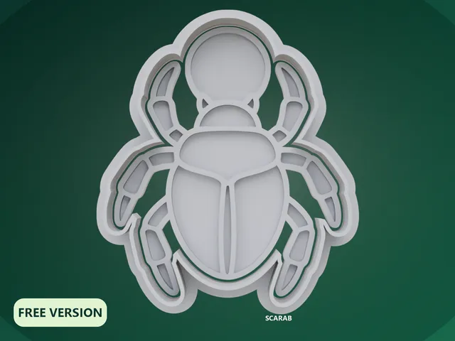 Ancient Egypt Scarab Cookie Cutter STL – 3D Print Biscuit Mold Set