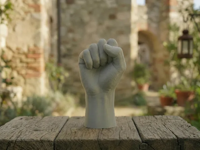 Power Fist Sculpture: Realistic Anatomical Fist Model