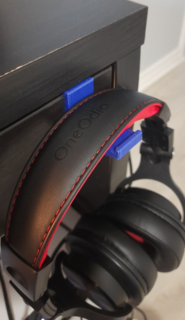 Hook for headphones for Ikea table (Micke, Alex) + parametric model — miniatura 3