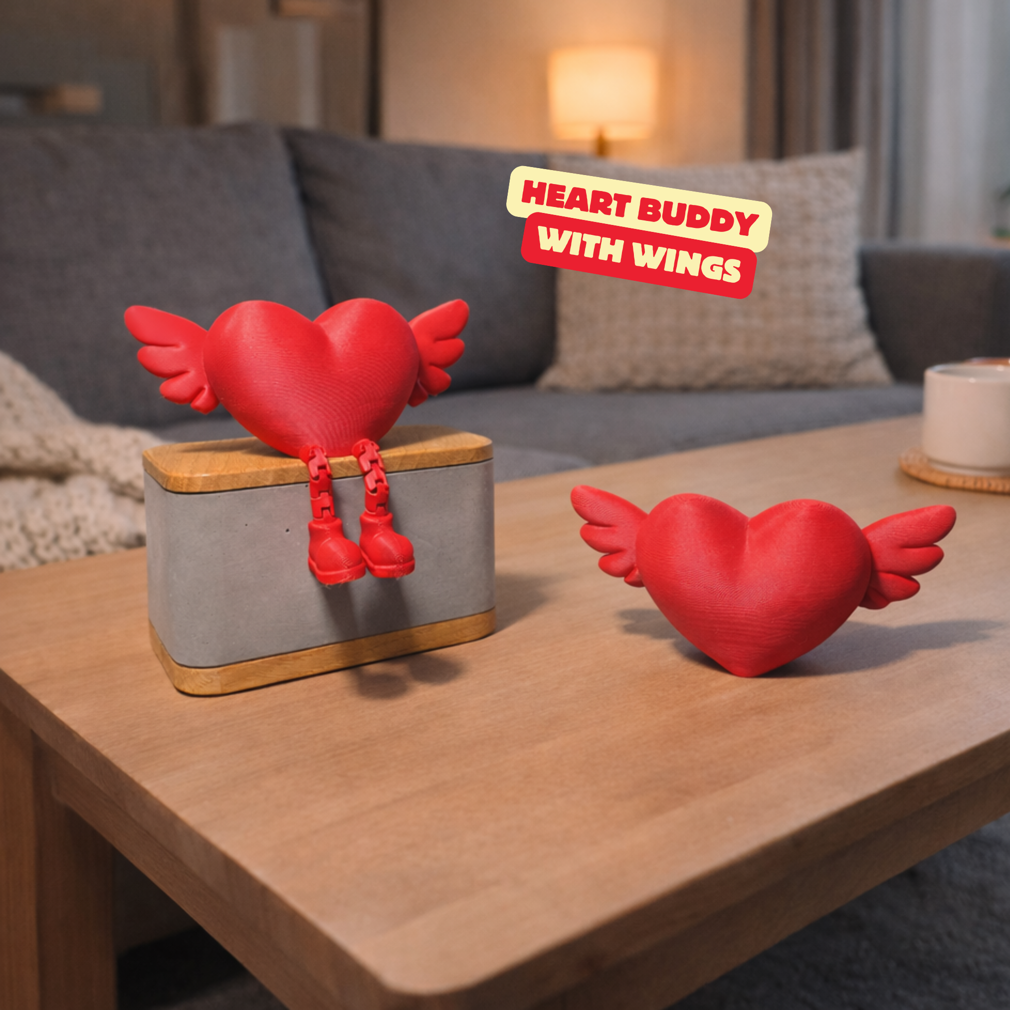 VALENTINES / HEART BUDDY ARTICULATED / LOVE / GIFT FOR VALENTINESDAY / CUTE LITTLE HOME DECOR