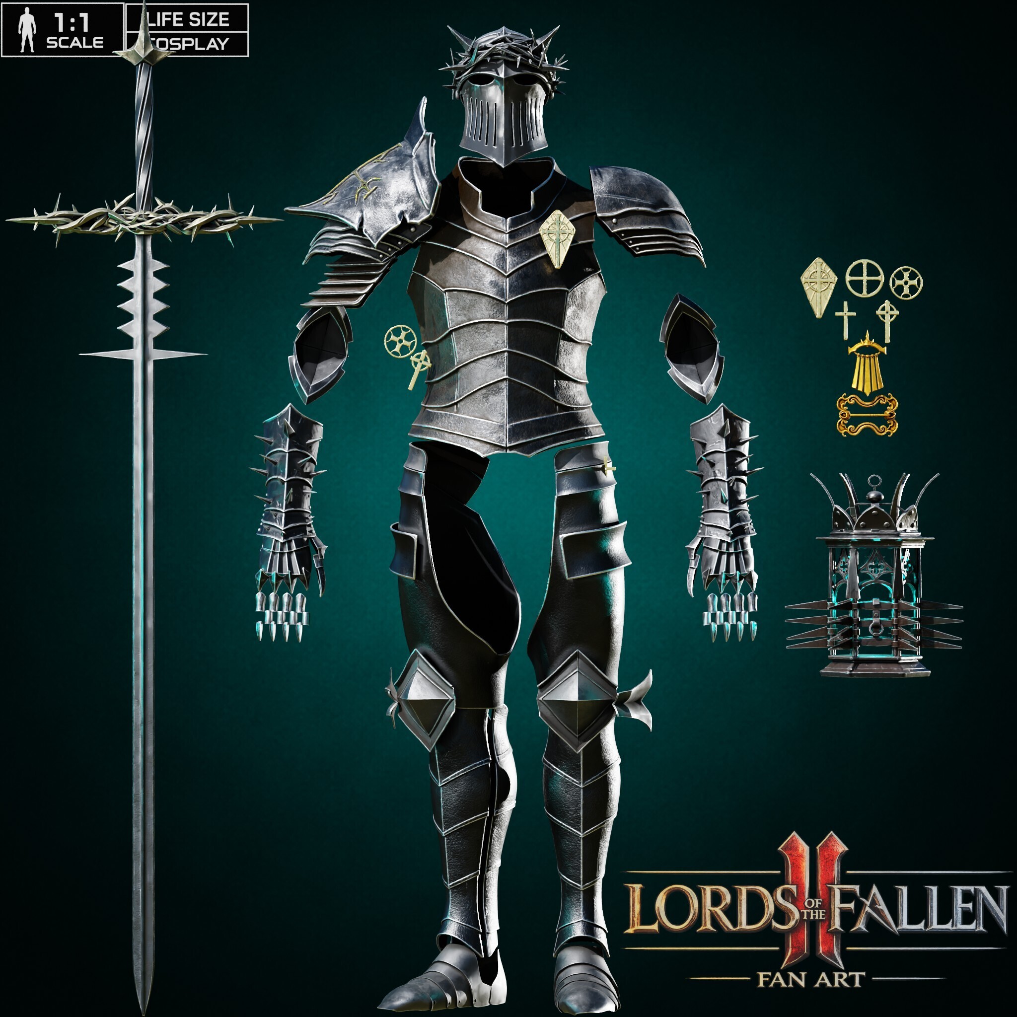 ULTIMATE LORDS OF THE FALLEN II 2026 DARK CRUSADER COSPLAY MASTER BUNDLE Fan Art STL