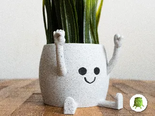 Happy Sitting Pot Fists Up