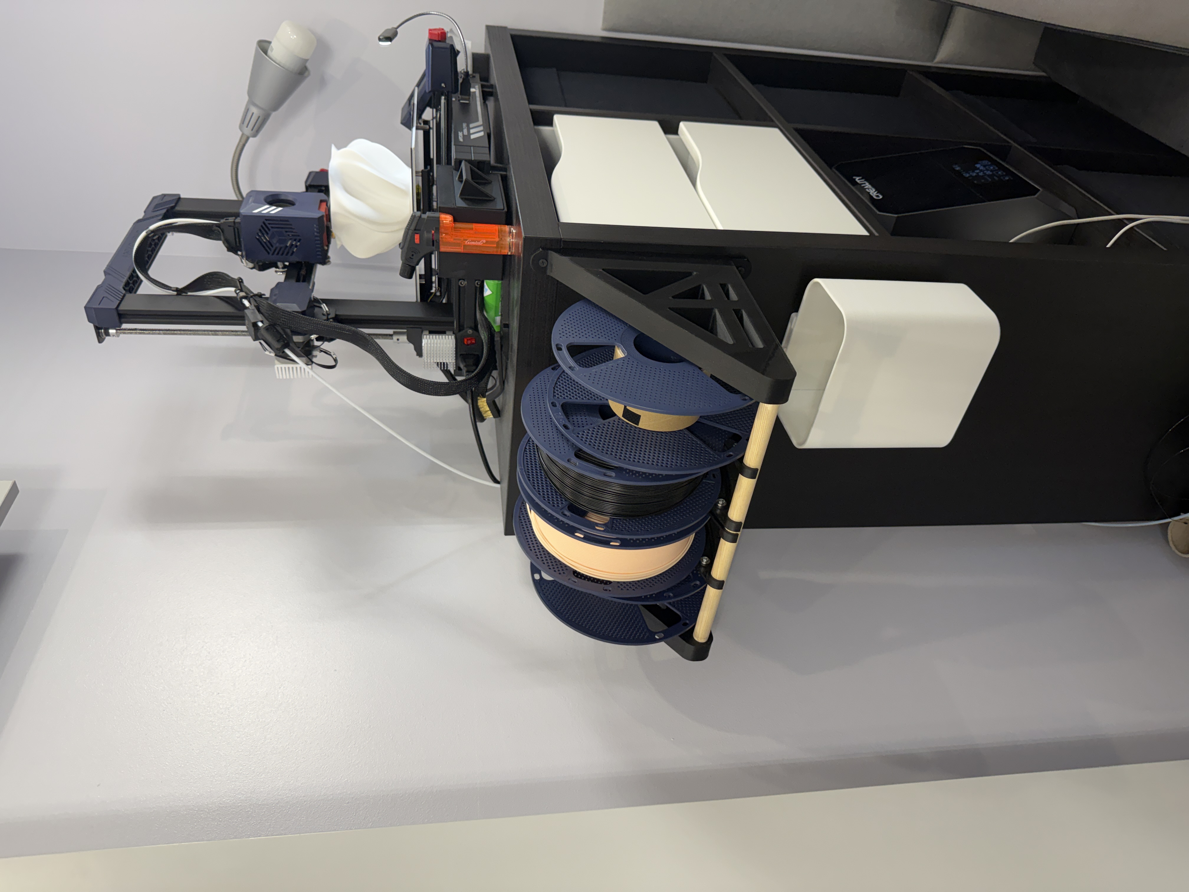 Filament Spool Wall Holder with Bearings