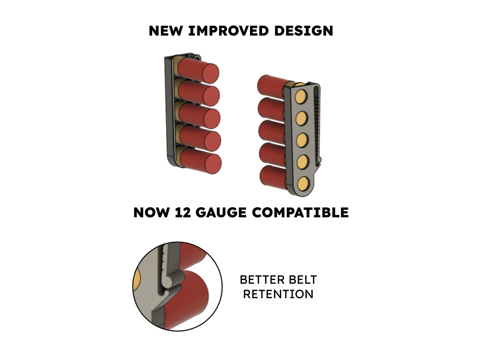 SHOTCLIP Airsoft / 12 Ga Shotshell Holder - Left and Right Handed