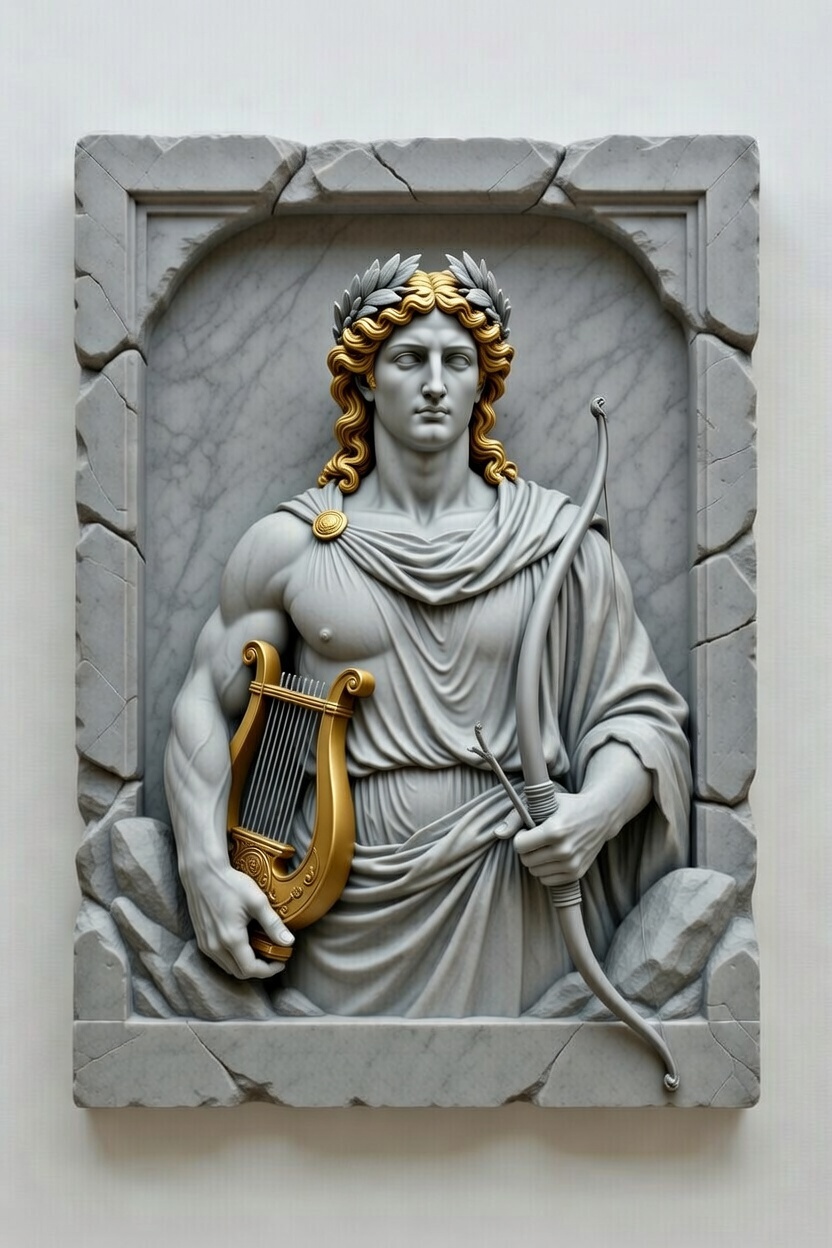 Apollo Greek God Bas Relief Wall Sculpture – 3D Printable STL