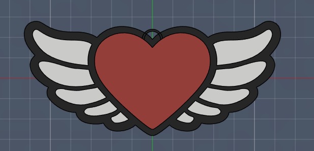 Llavero de corazón alado