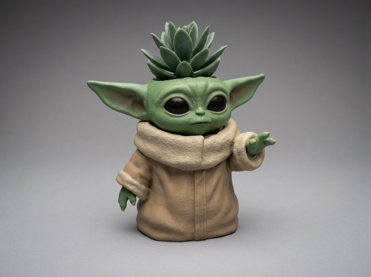 Baby Yoda Inspired Planter pot – Standing Grogu Style vase decoration