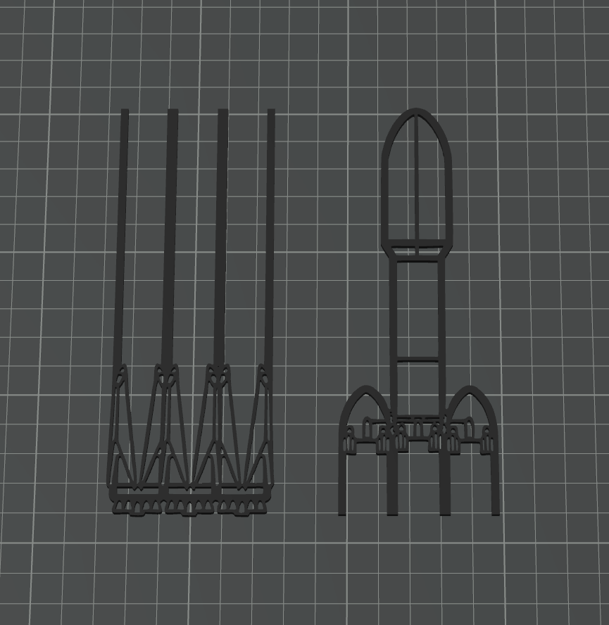 Falcon Heavy Rocket Wall Art - Split Parts