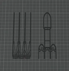 Falcon Heavy Rocket Wall Art - Split Parts