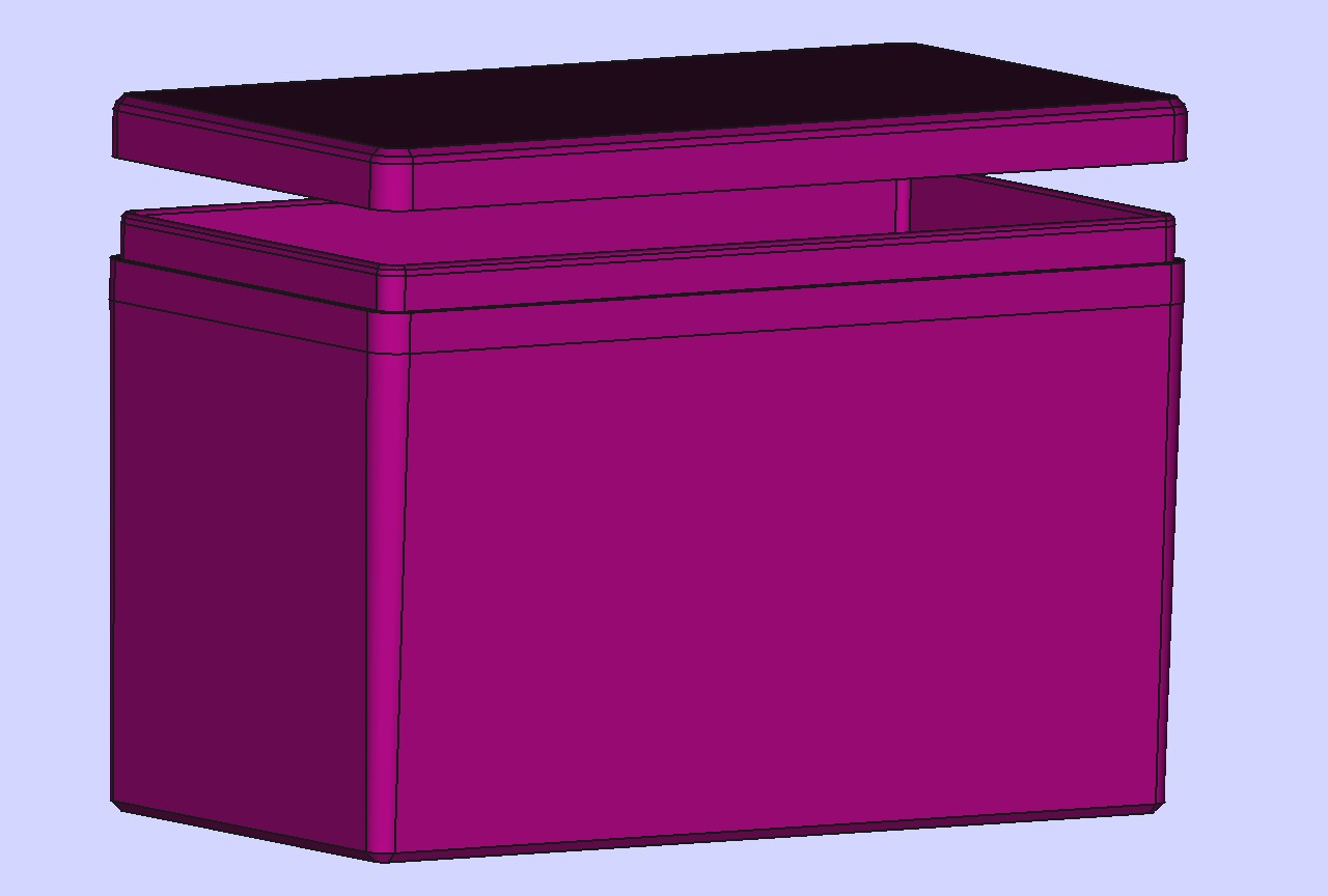 Schachtel mit Deckel, Box with lid; L 190mm x B 100mm, Höhen / heights 30 mm - 120 mm
