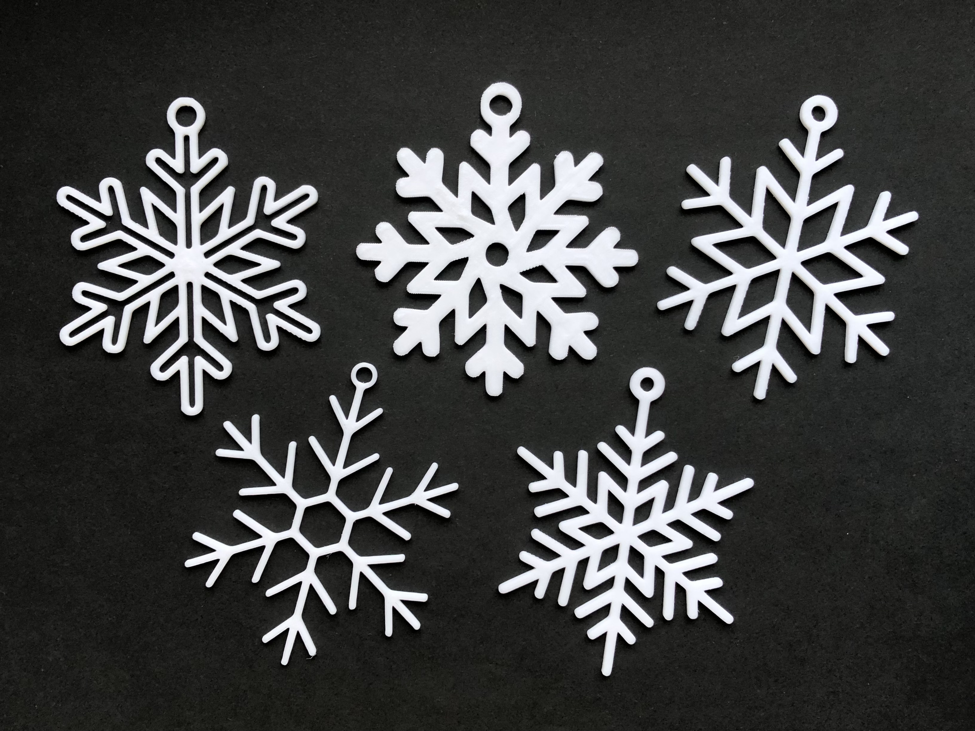 Set of Snowflake Christmas Ornaments