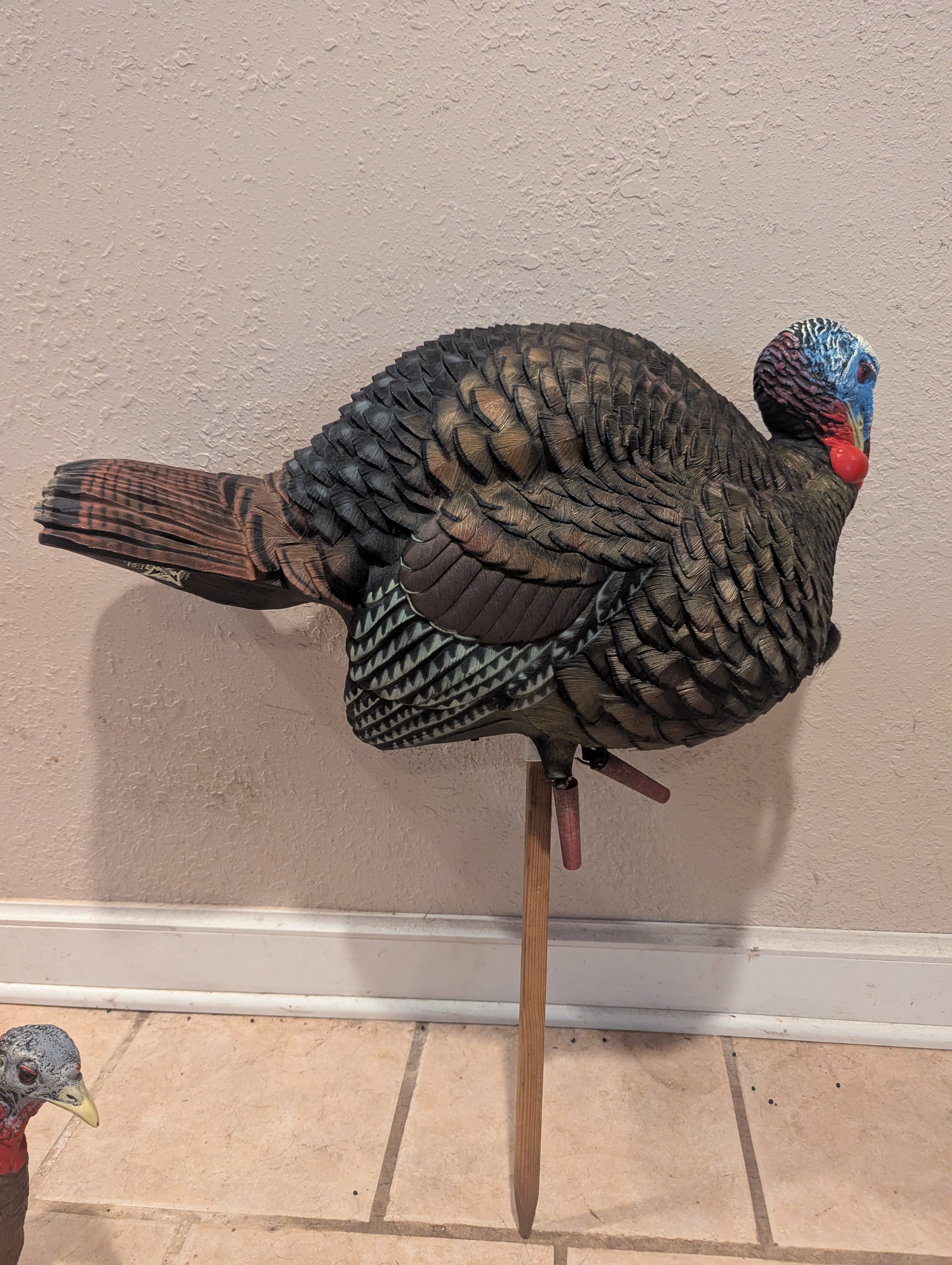 Bearing support for Avian Zink turkey decoy.